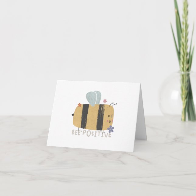 Bee Positive - Cute Bee Pun Anteckningskort (Framsida)