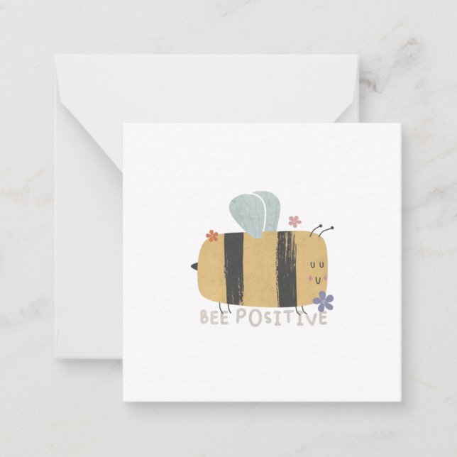 Bee Positive - Cute Bee Pun Note Anteckningskort (Framsida)