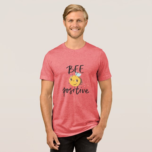 Bee Positive Cute Bumblebee Illustration T Shirt (Framsida Full)