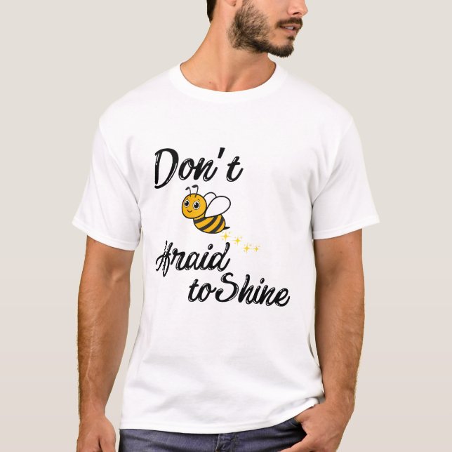 Bee Positive - Cute Motivational Bee Design T Shirt (Framsida)