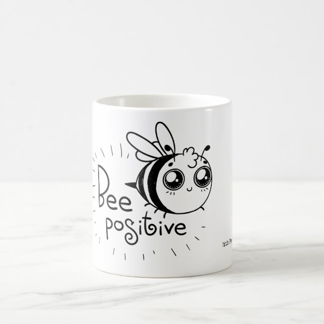 Bee Positive Funny Tecknad Kaffemugg (Center)
