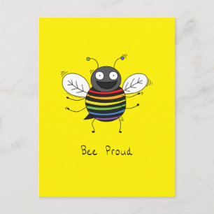 Bee Proud Gay pride LGBTQ Bee Vykort