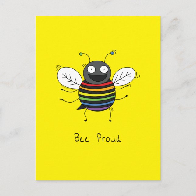 Bee Proud Gay pride LGBTQ Bee Vykort (Framsida)