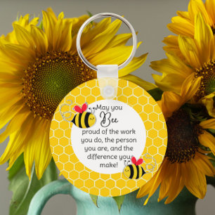 Bee Proud Teacher Appreciation-gåva Nyckelring