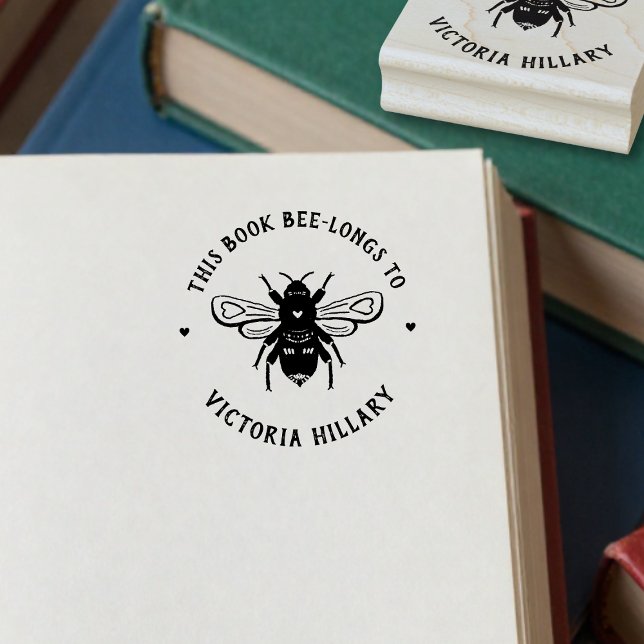 Bee Pun Book Stamp Stämpel (Skapare uppladdad)