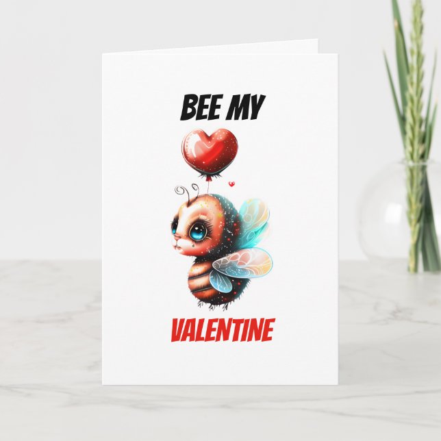 Bee puns | Bee min Valentine gullhonungsbi pun Helgkort (Framsida)