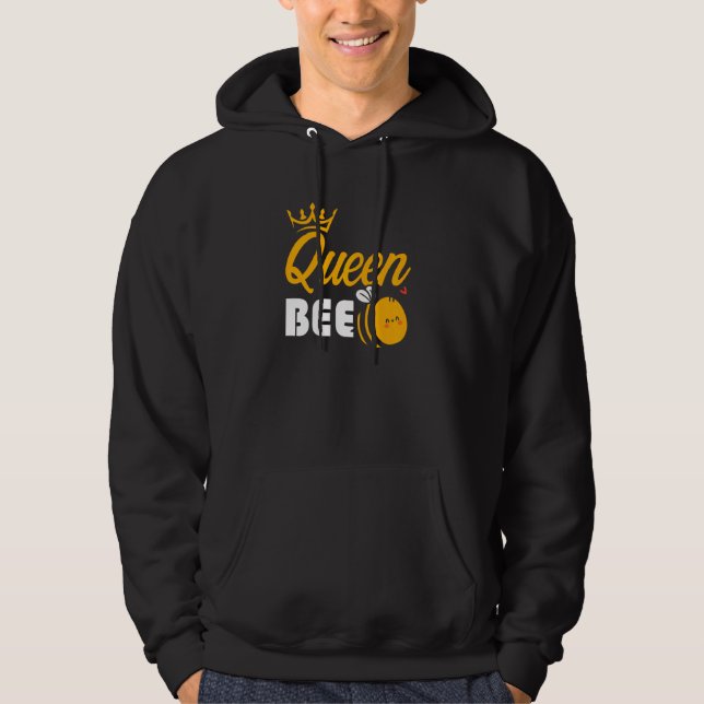 Bee Queen Bebiodlingeper Beehive Honeycomb B Hoodie (Framsida)