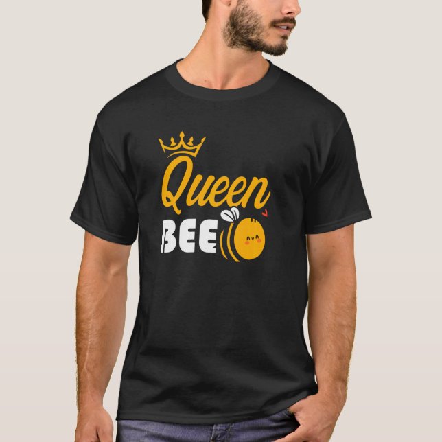 Bee Queen Bebiodlingeper Beehive Honeycomb B T Shirt (Framsida)