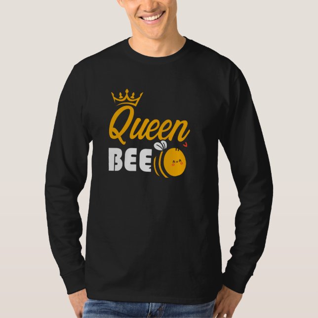 Bee Queen Bebiodlingeper Beehive Honeycomb B T Shirt (Framsida)