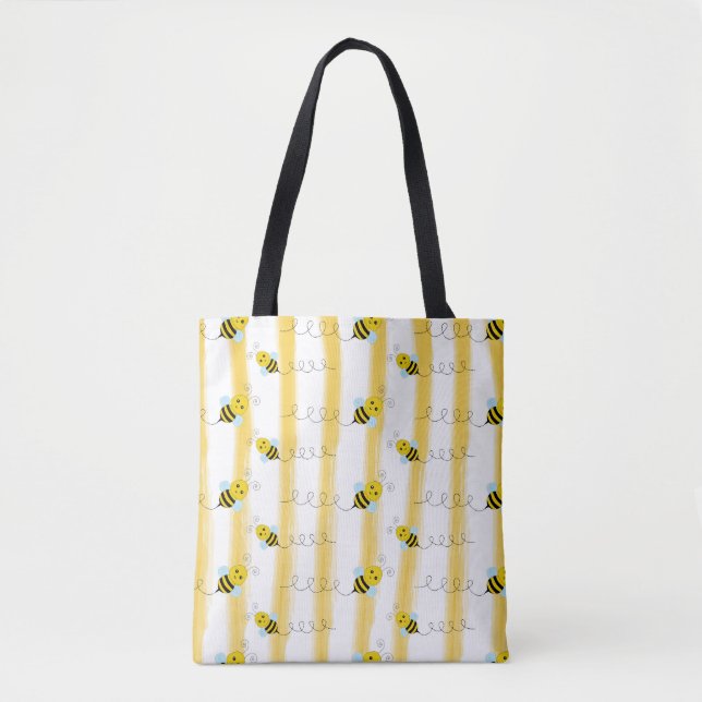 Bee Rand Tote Bag Tygkasse (Framsida)