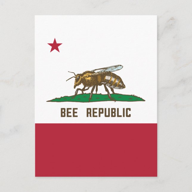 Bee Republic Flagga Vykort (Framsida)