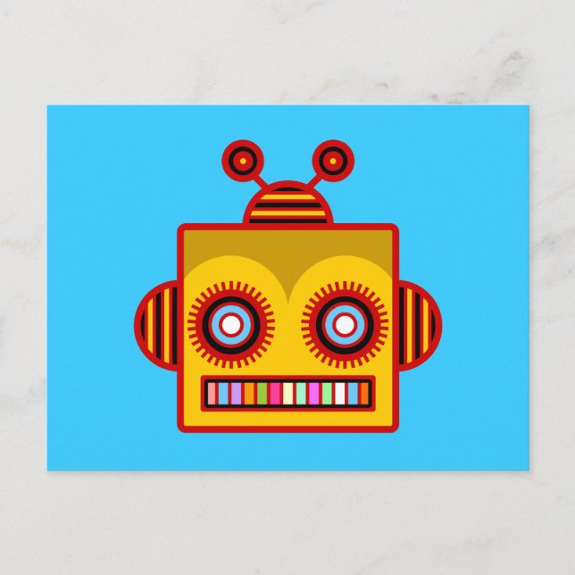 Bee Robot Roligt Postcard Vykort (Framsida)