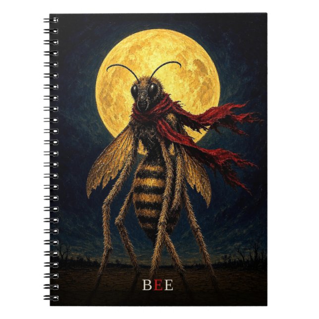 Bee Röda Schal gotisk Surreal Anteckningsbok (Framsidan)