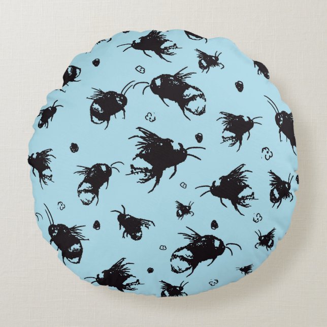 Bee Round Cushion | Cute Birthday Gift för Mamma Rund Kudde (Framsidan)