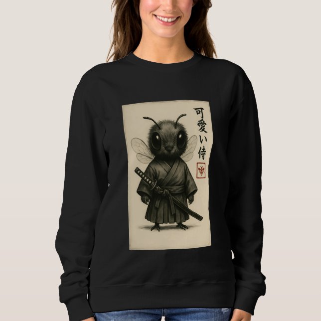 Bee Samurai Ink Art Sumi-e Style Novelty Kawaii Wo T Shirt (Framsida)