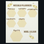 Bee School Planner Unit Study Lesson Plan Reklamblad<br><div class="desc">Veckovis Lessonplan med bitema</div>