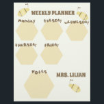 Bee School Planner Unit Study Lesson Plan Reklamblad<br><div class="desc">Veckovis Lessonplan med bitema</div>