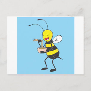 Bee Shirt   Anpassningsbar Bin Eating Noodles Shir Vykort