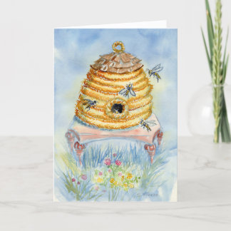 Bee Skep Blank Notecard Kort