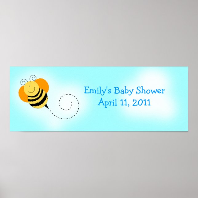 Bee Skutt Humla Anpassade Birthday Banner Poster (Framsidan)