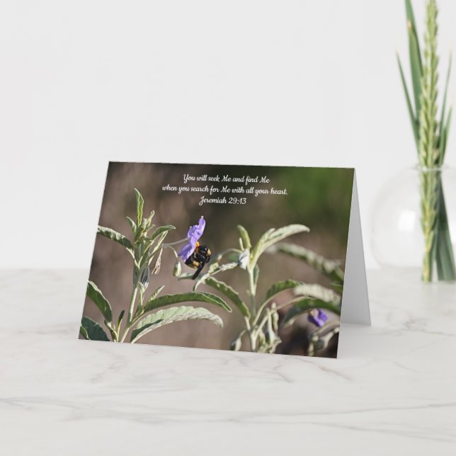 Bee söker bibelskriptkort Jeremiah 29:13 Kort (Framsida)