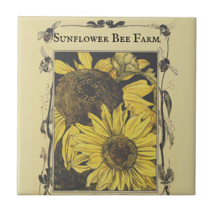 Bee Solros Design Vintage Mönster Kakelplatta