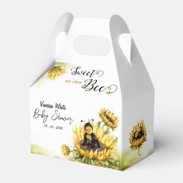 Bee Solros Nursery Baby Shower Presentaskar (Framsidan Sidan)