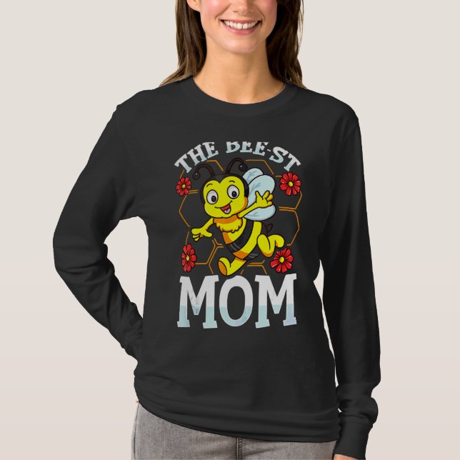 Bee St Mamma Cute & Tender Pun Theme for Motheru T Shirt (Framsida)