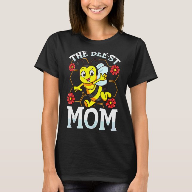 Bee St Mamma Cute & Tender Pun Theme for Motheru T Shirt (Framsida)