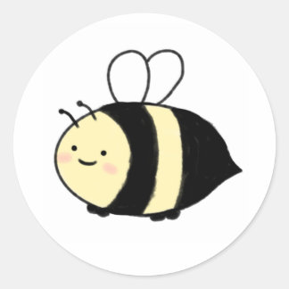 bee sticker runt klistermärke