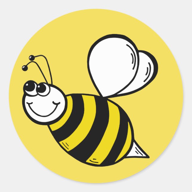 Bee Sticker Runt Klistermärke (Framsida)