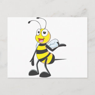 Bee Stickers : Bee presenterar med hand uppåt Vykort