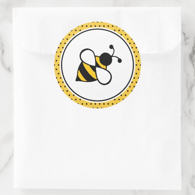 Bee Stickers Runt Klistermärke (Väska)