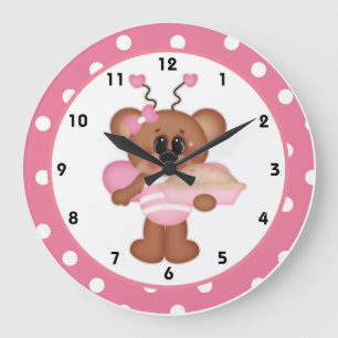 Bee still mitt hjärta Valentine Day Clock d8 Stor Klocka