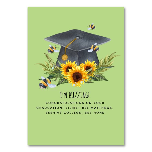 BEE Studenten Gift - Roligt Im Buzzing Personlig Bordsnummer (Framsidan)