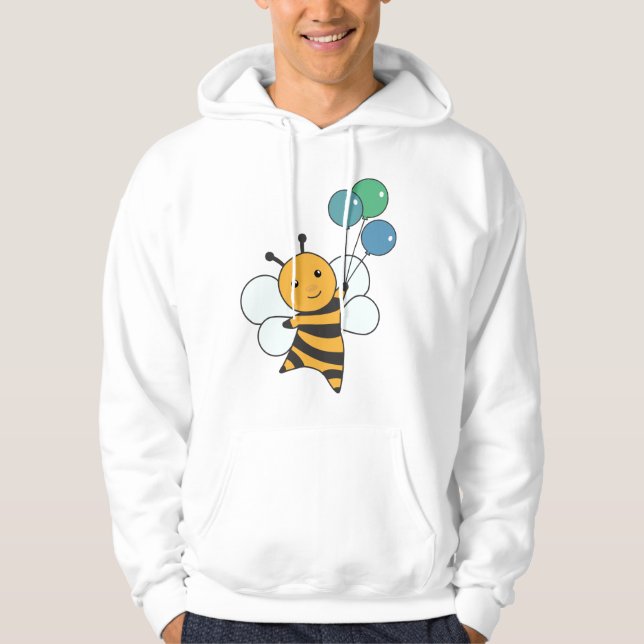 Bee Sumsi Balloons Funny Animals Honeybee Hoodie (Framsida)