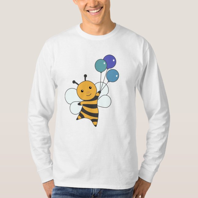 Bee Sumsi Balloons Funny Animals Honeybee T Shirt (Framsida)