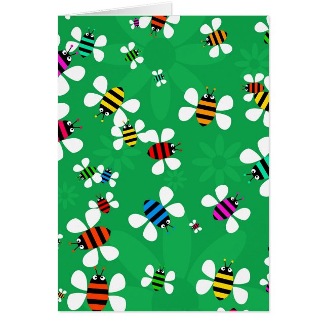 Bee Svarmt Hälsningskort (Framsidan)