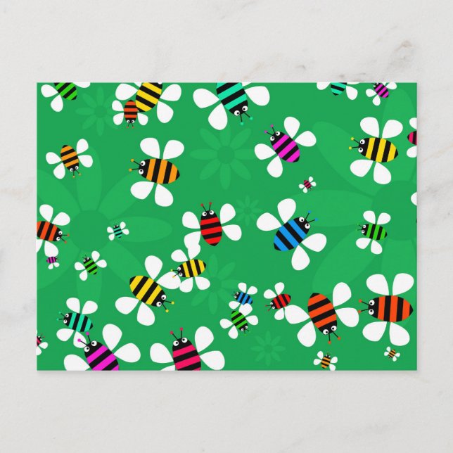 Bee Svarmt Vykort (Framsida)