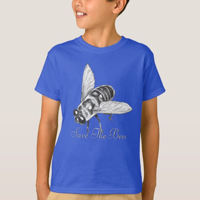 Bee T-shirt Honeybee Shirt Spara the Bees Organic  (Framsida)