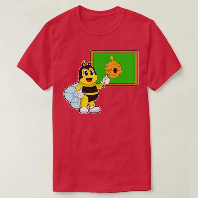 Bee Teacher Pointer Bee nest T Shirt (Design framsida)
