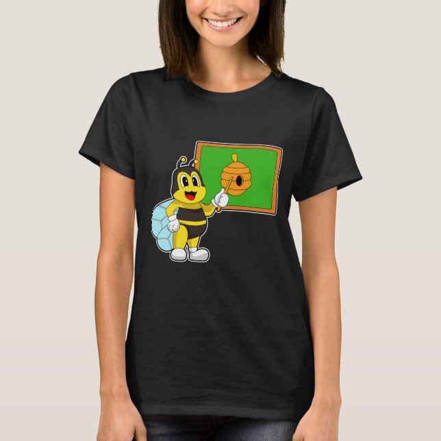 Bee Teacher Pointer Bee nest T Shirt (Framsida)