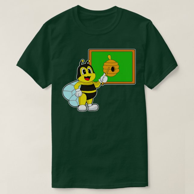 Bee Teacher Pointer Bee nest T Shirt (Design framsida)