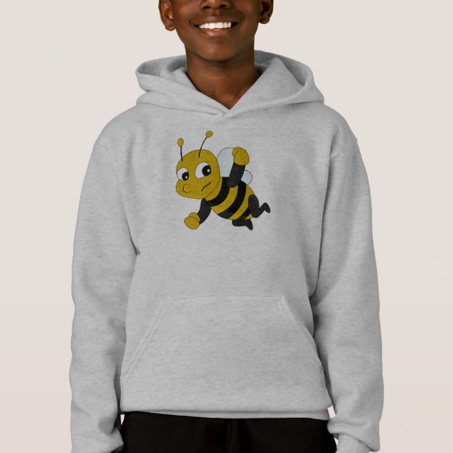 Bee tecknad hoodie t shirt (Framsida)