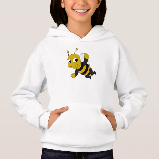 Bee tecknad hoodie t shirt (Framsida)
