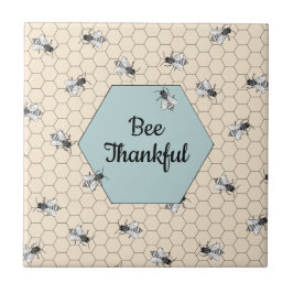 Bee Thankful Beehive Quote Turcos Kakelplatta