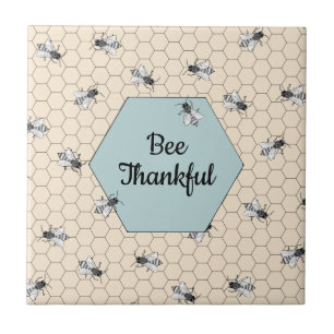 Bee Thankful Beehive Quote Turcos Kakelplatta