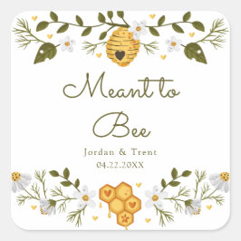 Bee Théed Wedding Favor/Gift Sticker Fyrkantigt Klistermärke
