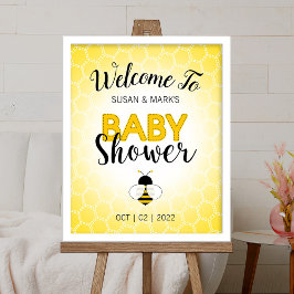 Bee Theme Baby Shower Välkommen Sign Foam Board. Poster