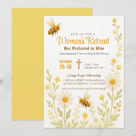 Bee Theme Blommigt Women's Church Retreat Inbjudningar